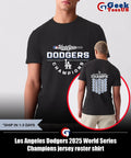 Los Angeles Dodgers 2025 World Series Champions jersey roster shirt