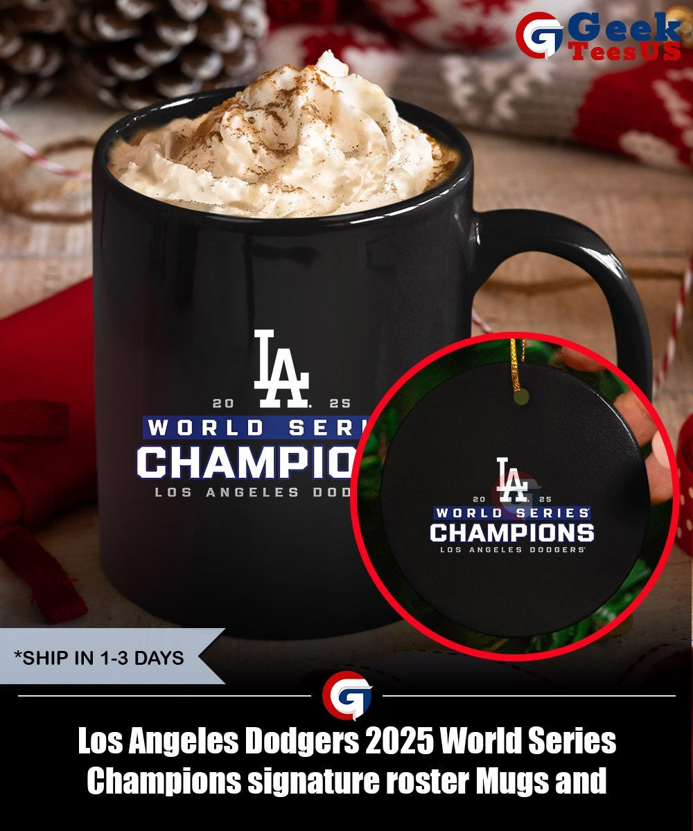 Los Angeles Dodgers 2025 World Series Champions signature roster shirt