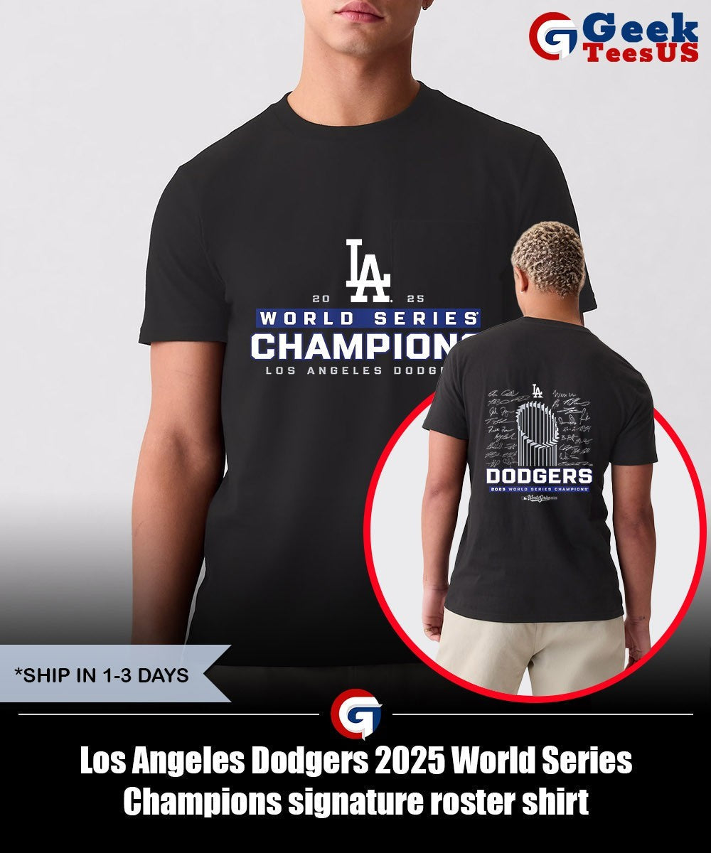 Los Angeles Dodgers 2025 World Series Champions signature roster shirt