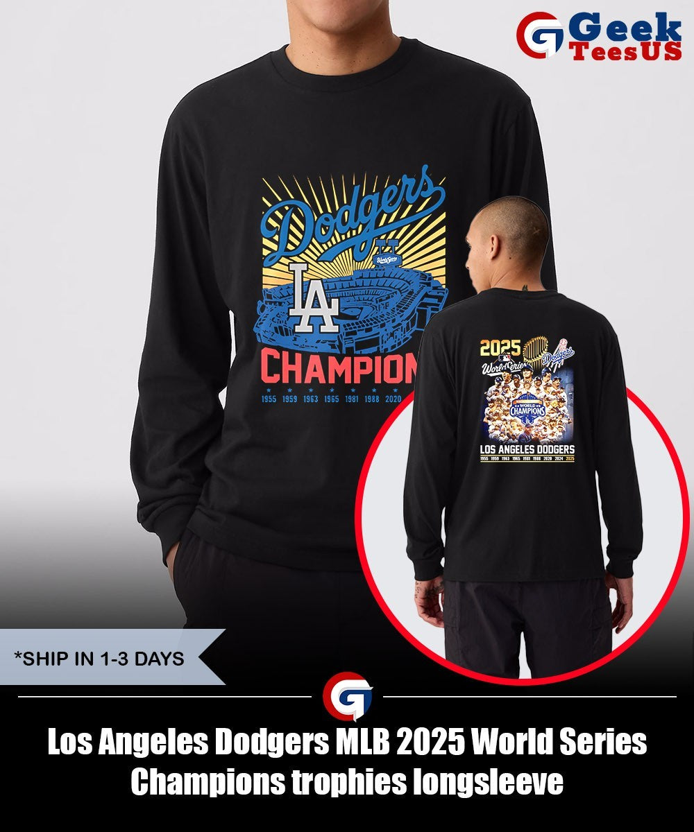 Los Angeles Dodgers MLB 2025 World Series Champions trophies shirt