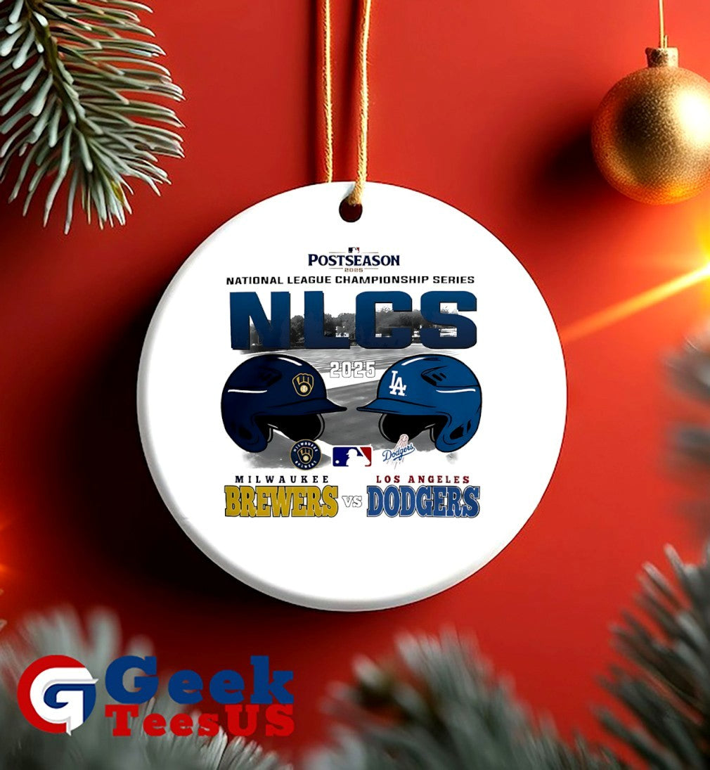 Los Angeles Dodgers vs Milwaukee Brewers MLB 2025 National League Championship Series helmet shirt
