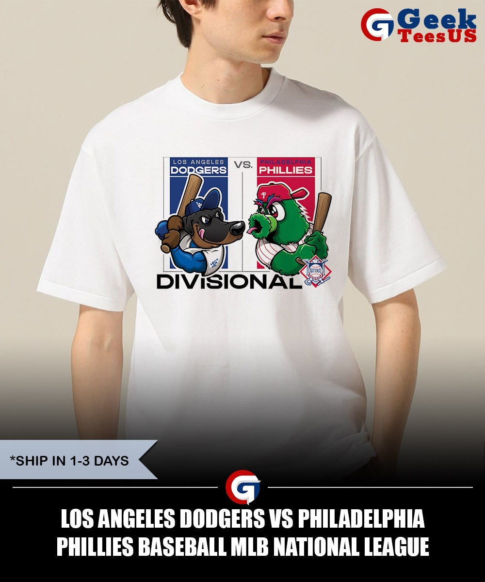 Los Angeles Dodgers vs Philadelphia Phillies baseball MLB National League Divisional American 2025 mascot shirt