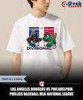 Los Angeles Dodgers vs Philadelphia Phillies baseball MLB National League Divisional American 2025 mascot shirt