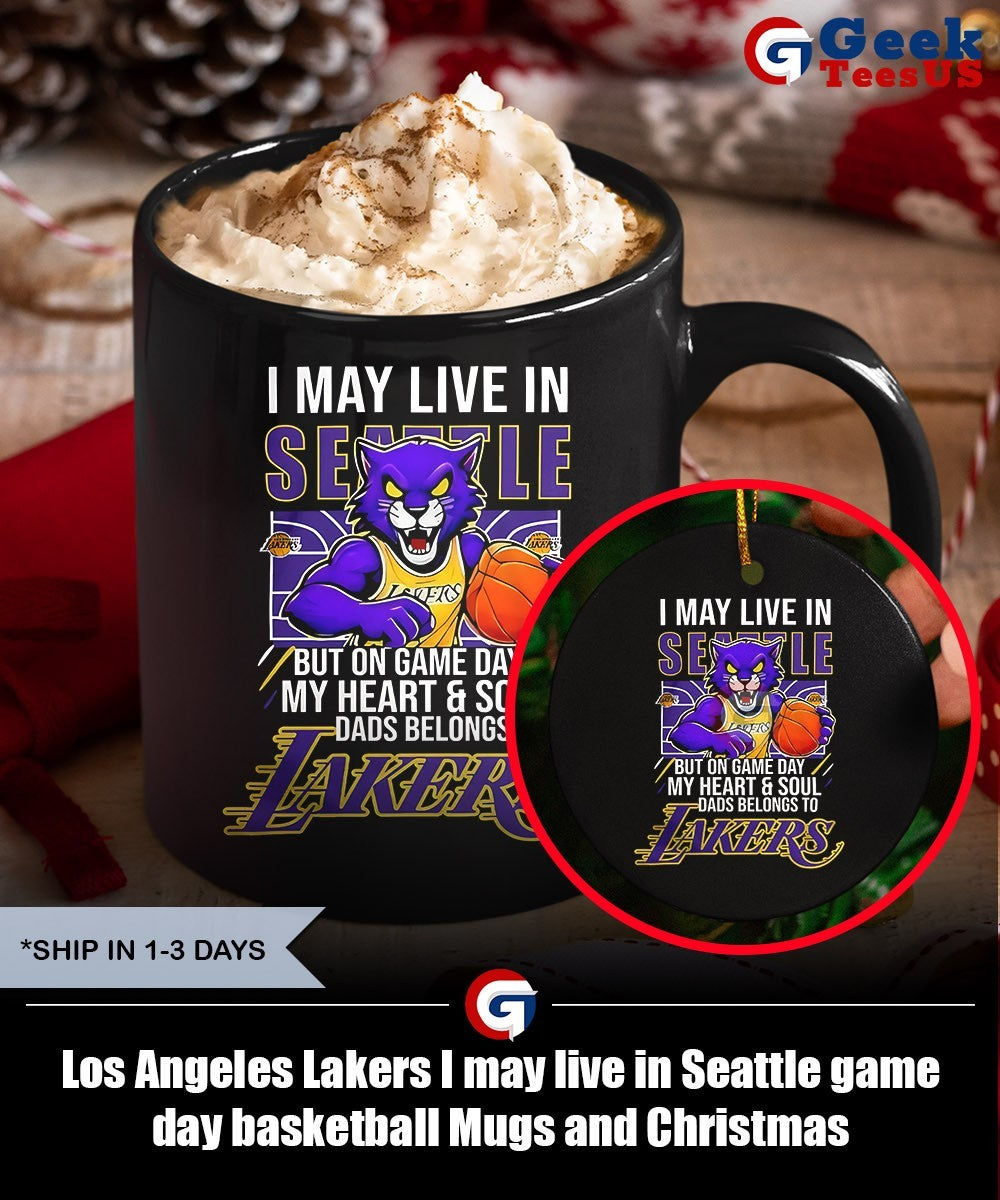 Los Angeles Lakers I may live in Seattle game day basketball shirt