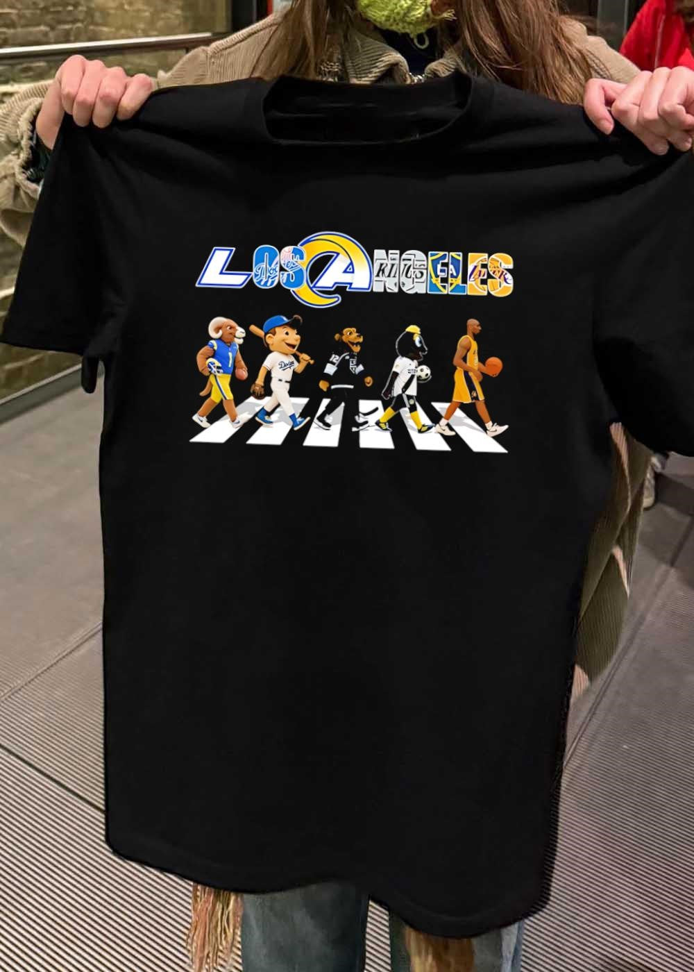 Los Angeles Sports Fan Apparel Mascot Walking the Abbey Road Graphic T-Shirt