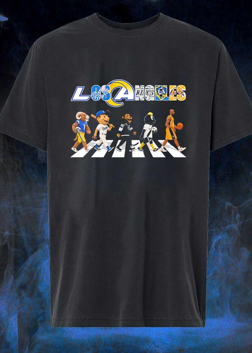 Los Angeles Sports Fan Apparel Mascot Walking the Abbey Road Graphic T-Shirt