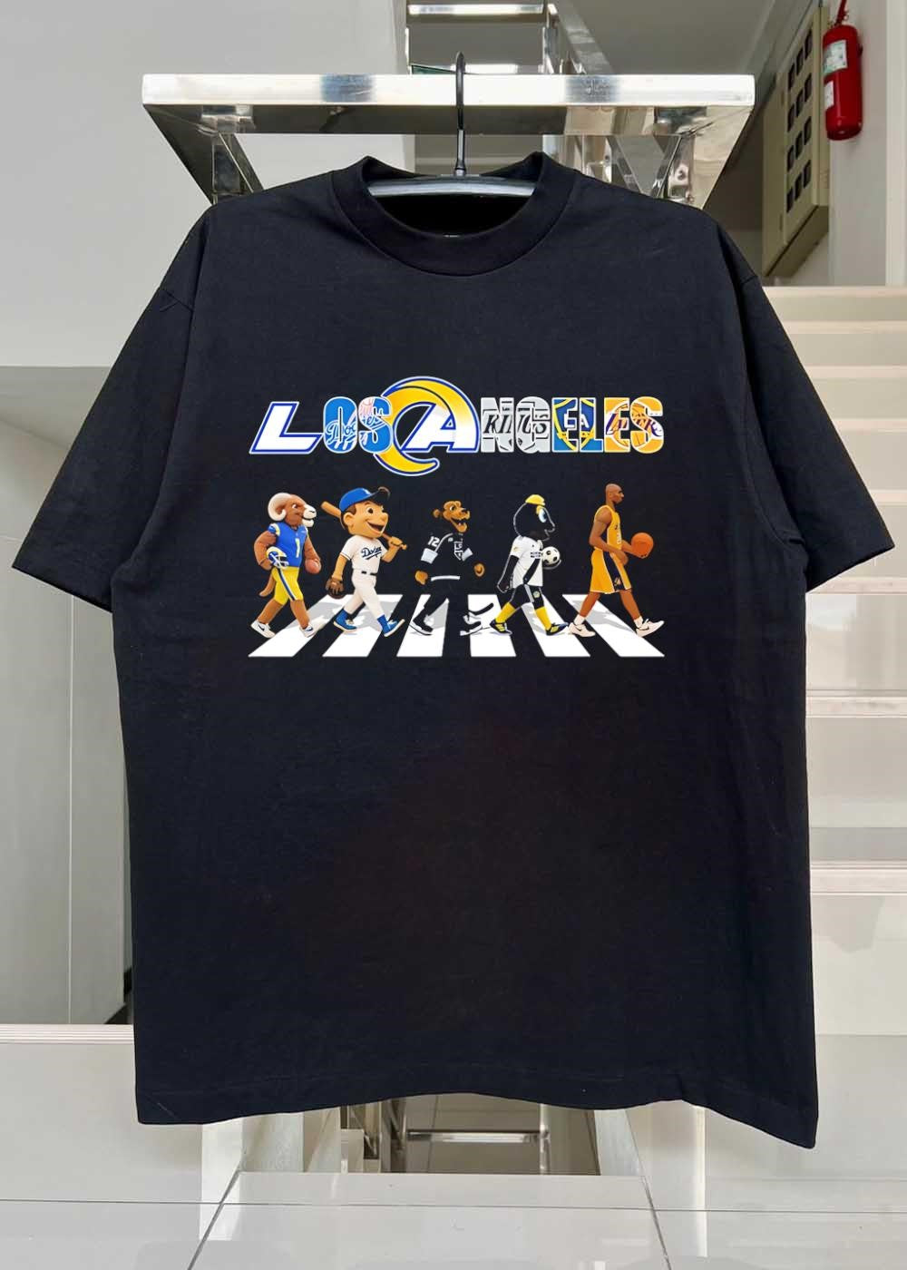 Los Angeles Sports Fan Apparel Mascot Walking the Abbey Road Graphic T-Shirt