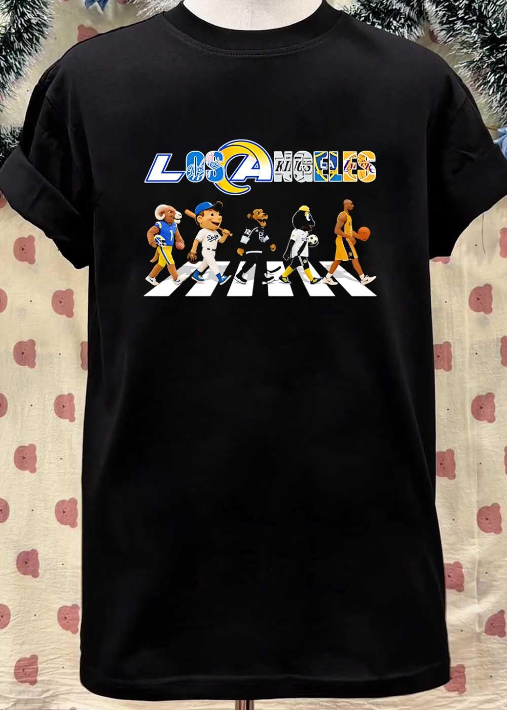 Los Angeles Sports Fan Apparel Mascot Walking the Abbey Road Graphic T-Shirt