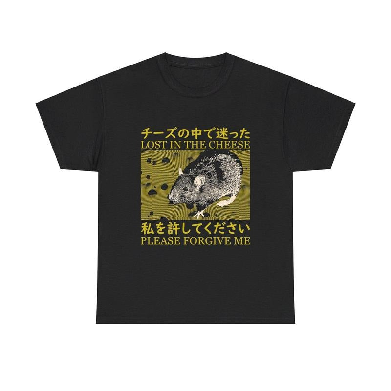 Lost in the Cheese Japanese Rat T-Shirt Hoodie, Sweatshirt | HypeDripTees.com