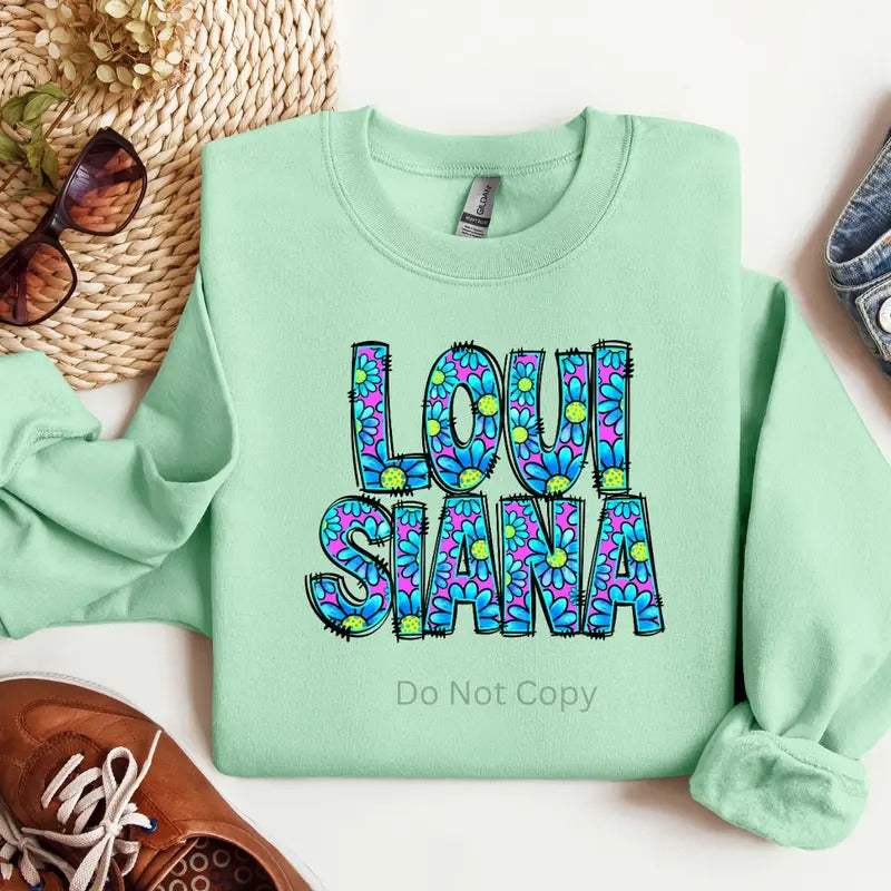 Louisiana DTF Transfer ONLY - This is NOT a T Shirt Hoodie, Sweatshirt | HypeDripTees.com