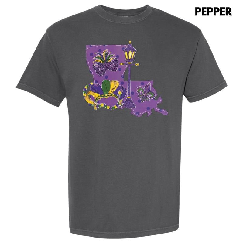 Louisiana Mardi Gras Comfort Colors T-Shirt Hoodie, Sweatshirt | HypeDripTees.com