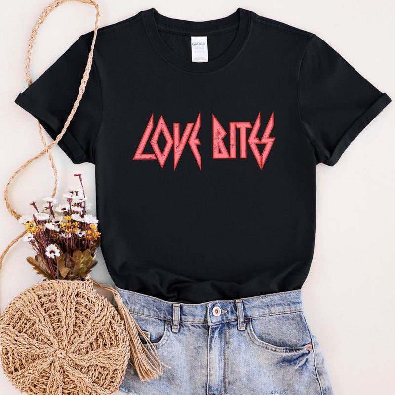 Love Bites, Def, Retro, 80s, Rock Music, Super Soft Tshirt, Valentine's Day Hoodie, Sweatshirt | HypeDripTees.com