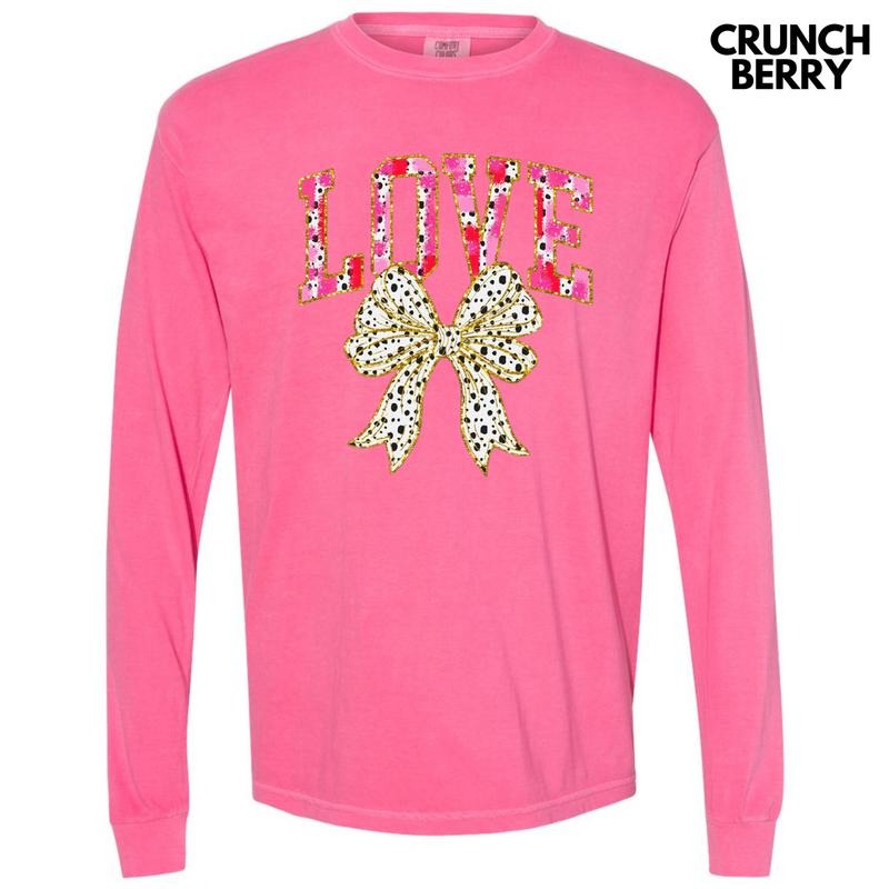 Love Coquette Bow Long Sleeve Comfort Colors T-Shirt Hoodie, Sweatshirt | HypeDripTees.com