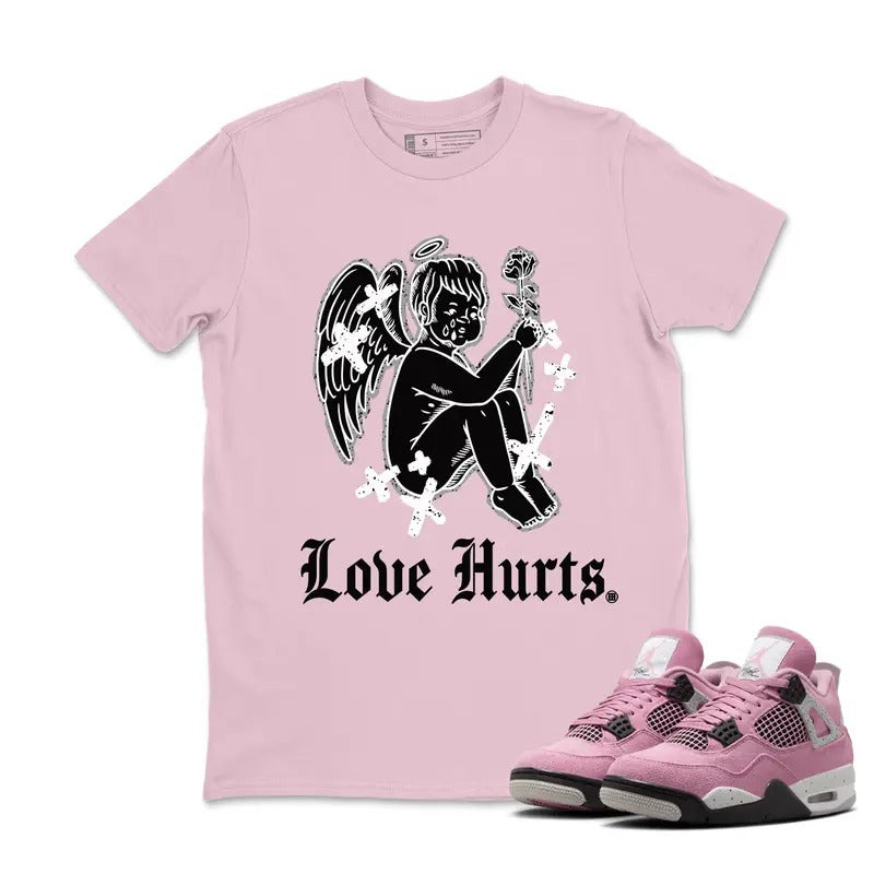 Love Hurts AJ 4 Orchid Neutral Outfits Graphic Tees, Y2k Streetwear Unisex T-shirt Hoodie, Sweatshirt | HypeDripTees.com