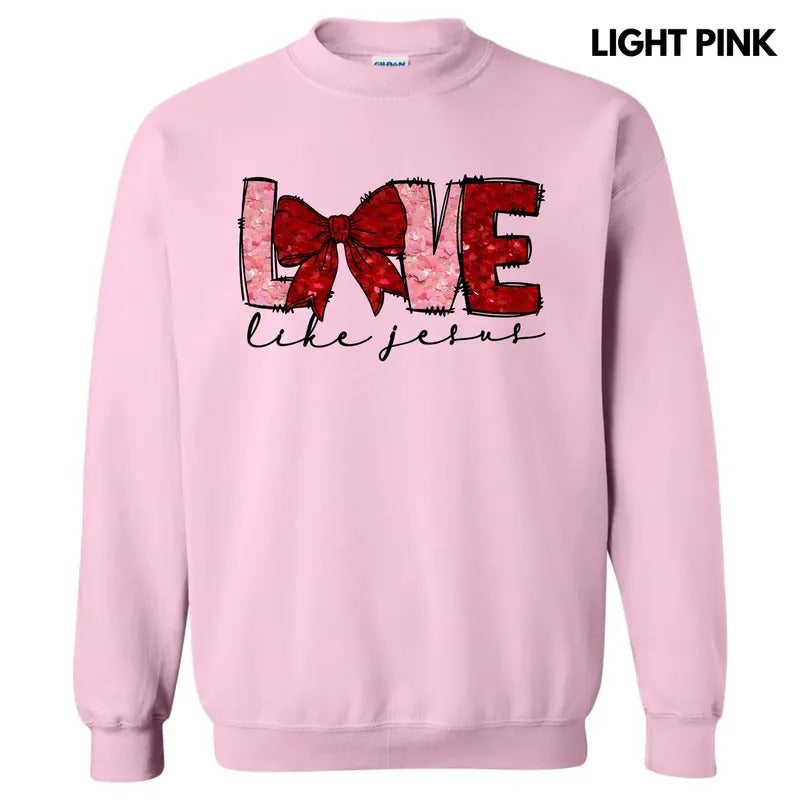 Love Like Jesus Faux Glitter Sweatshirt 'NLB' T-Shirts, Hoodie | HypeDripTees.com