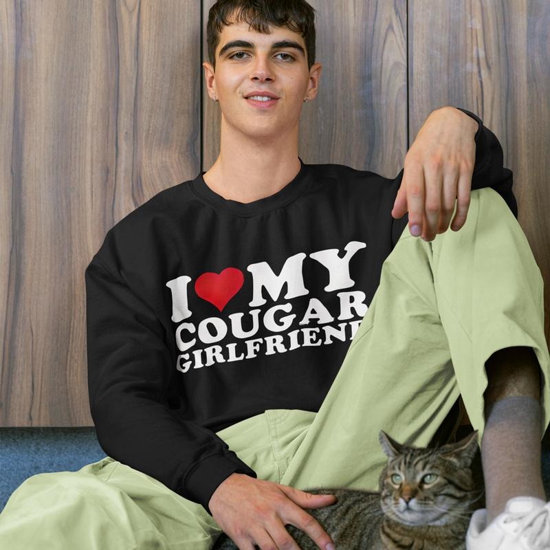 Love My Cougar Girlfriend I Heart, Valentine Sweatshirt T-Shirts, Hoodie | HypeDripTees.com