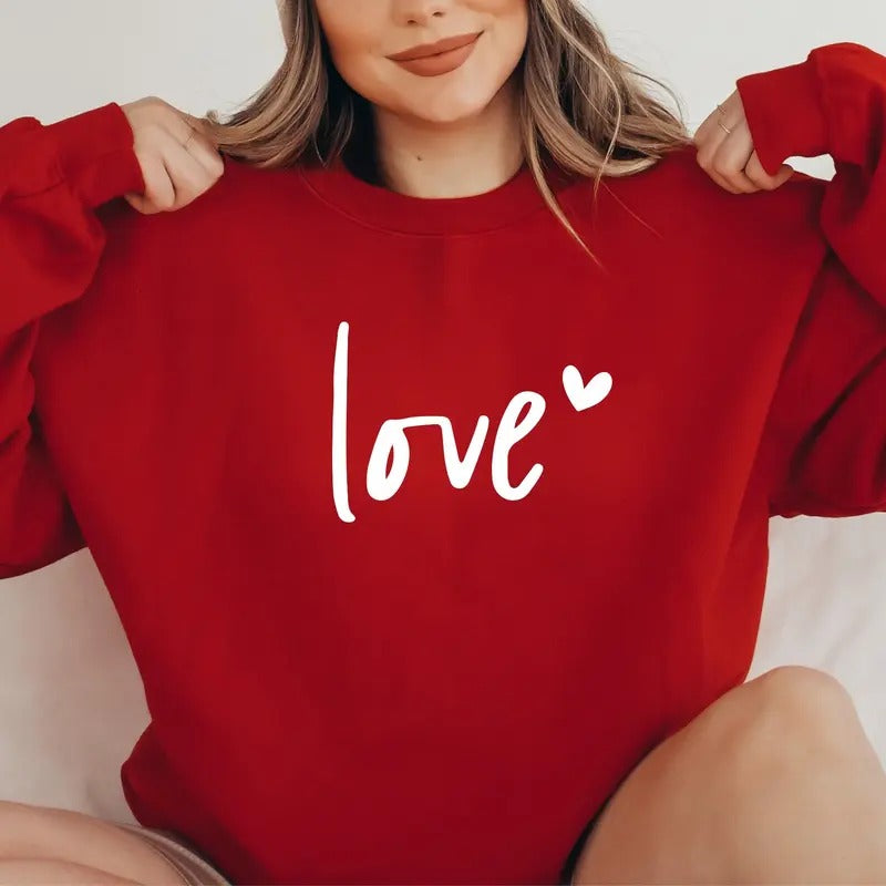 Love Sweatshirt, Heart Shirt, Love Couple Sweatshirt, Women's Sweatshirt, Couple Sweatshirt, Gift For Her Hoodie