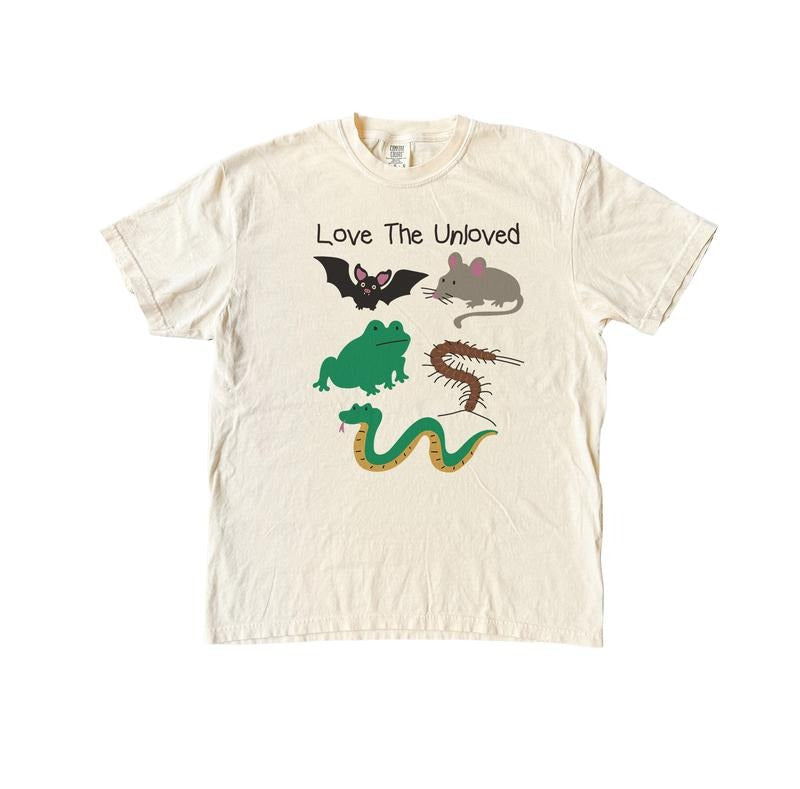 Love the unloved Comfort Colors Shirt, Funny Animal Graphic Tee, Frog Shirt, Rat, Bat, Snake Hoodie, Sweatshirt