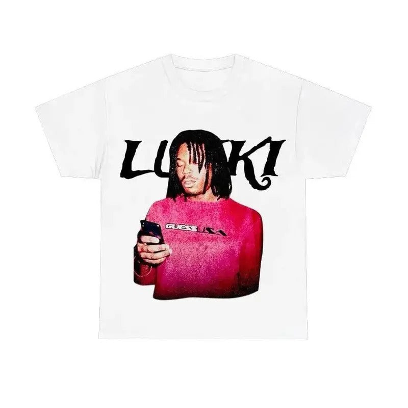 Lucki Rapprt Big Face Graphic T-Shirt Top Shortsleeve Streetwear Sweatshirt, Hoodie | HypeDripTees.com
