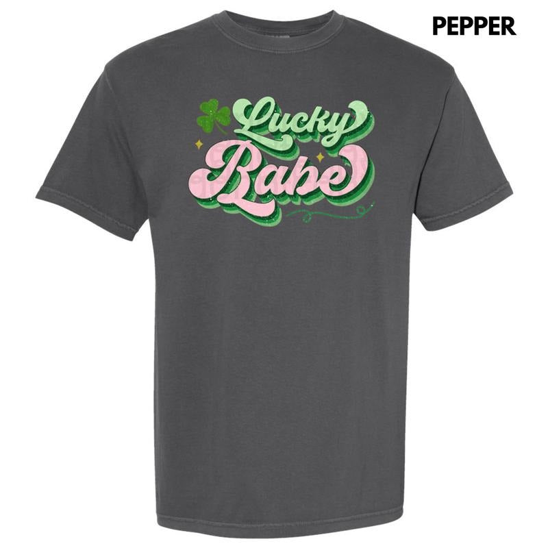 Lucky Babe Shamrock Comfort Colors T-Shirt Hoodie, Sweatshirt | HypeDripTees.com