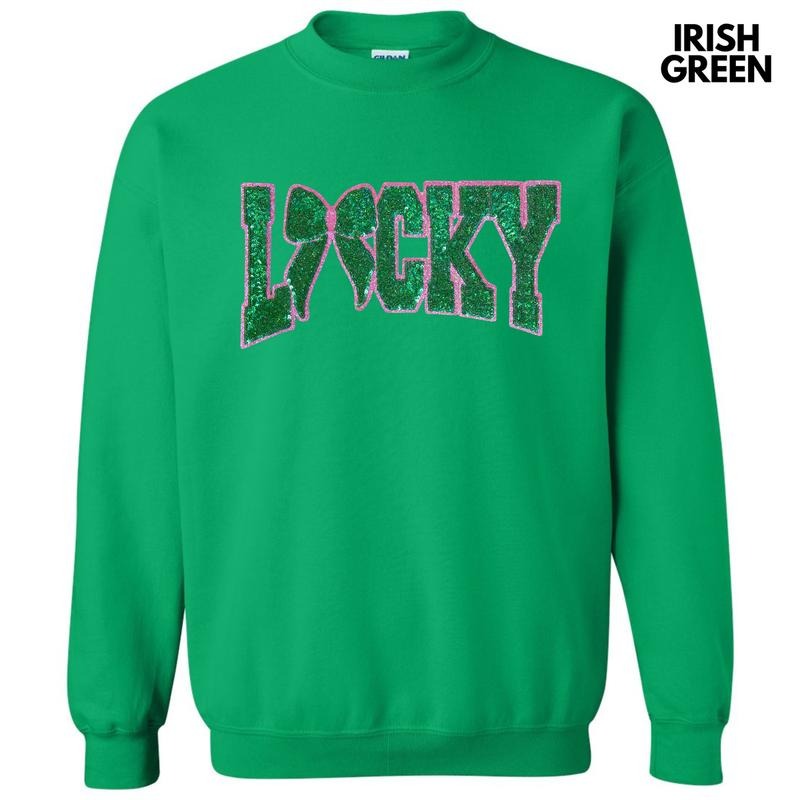 Lucky Bow Sequin Side Bows Patch Sweatshirt T-Shirts, Hoodie | HypeDripTees.com