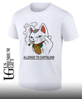 Lucky Cat smoking allergic to capitalism shirt