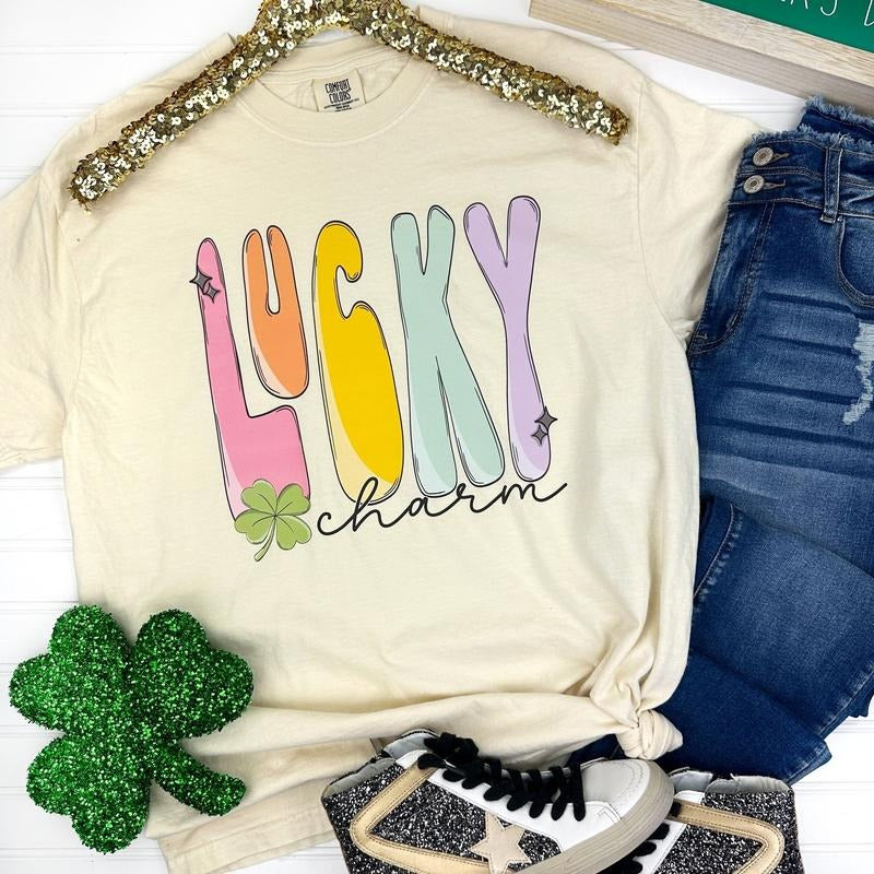 Lucky Charm Retro Comfort Colors T-Shirt Hoodie, Sweatshirt | HypeDripTees.com