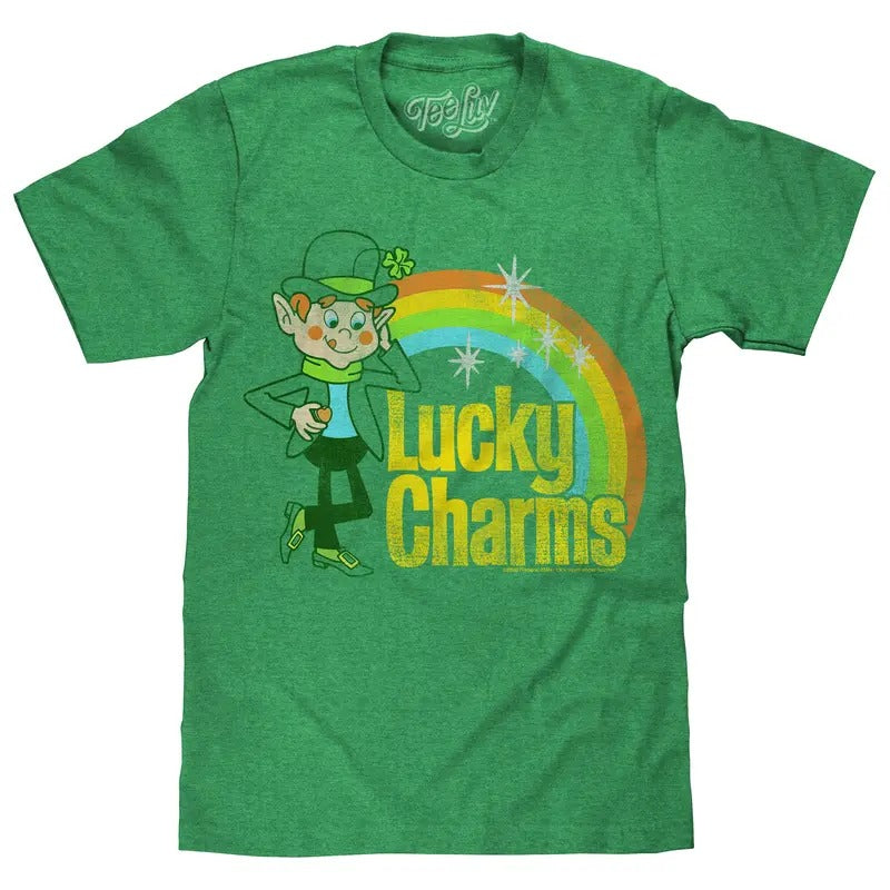 Lucky Charms Retro Rainbow T-Shirt - Green Hoodie, Sweatshirt | HypeDripTees.com