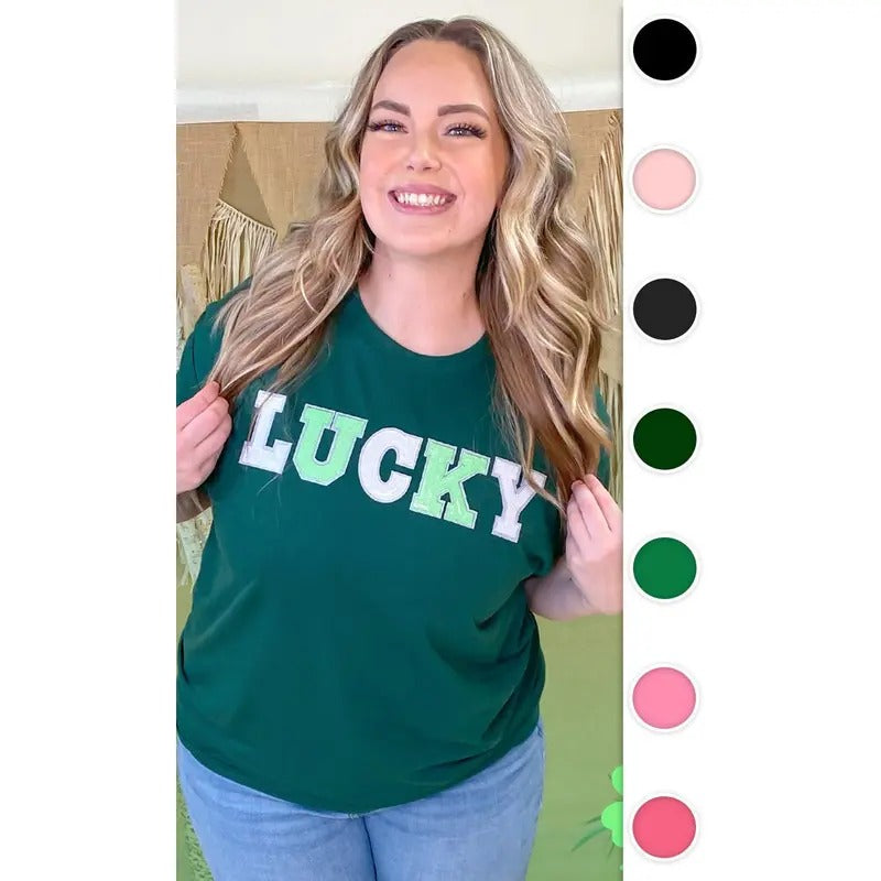 Lucky St Patricks Day Sequin Graphic T-Shirt Hoodie, Sweatshirt | HypeDripTees.com