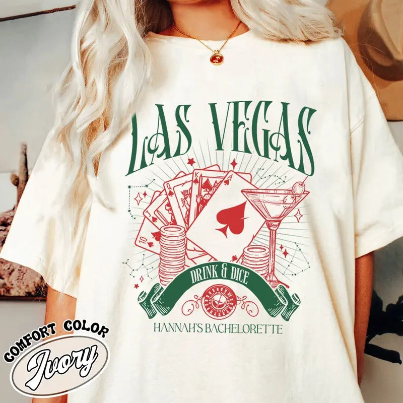 Lucky in Love Bachelorette Vegas Comfort Color Shirt, Las Vegas Bachelorette Tshirt, Bachelorette Party Shirts Las Vegas,...