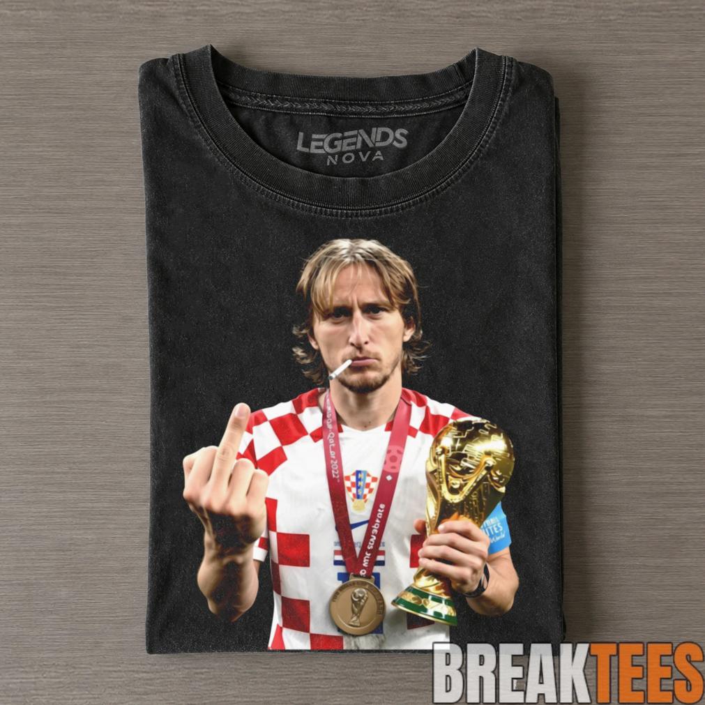 Luka Modrić Croatia Smoke and Middle Finger Tee