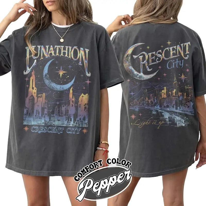 Lunathion Crescent City Comfort Color Shirt Hoodie, Sweatshirt | HypeDripTees.com