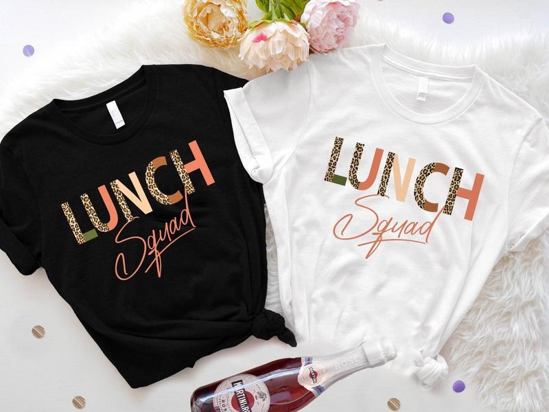 Lunch Squad Shirt, Matching Lunch Lady Shirts, Cafeteria Worker Gift Tee, Leopard Lunch Squad T-Shirt, School Group...