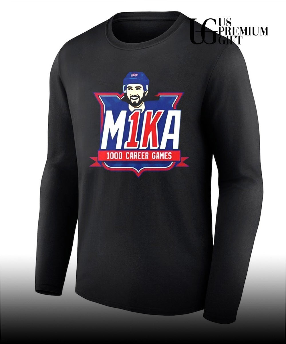 M1ka 1000 Career Games New York Rangers hockey shirt