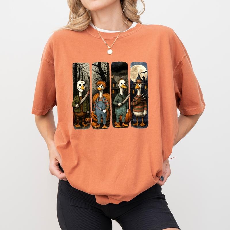 MAPTEES Funny Halloween Goose Comfort Colors Shirt, Horror Goose Graphic Tee, Just a Spooky Goose T-shirt, Horror Movies...
