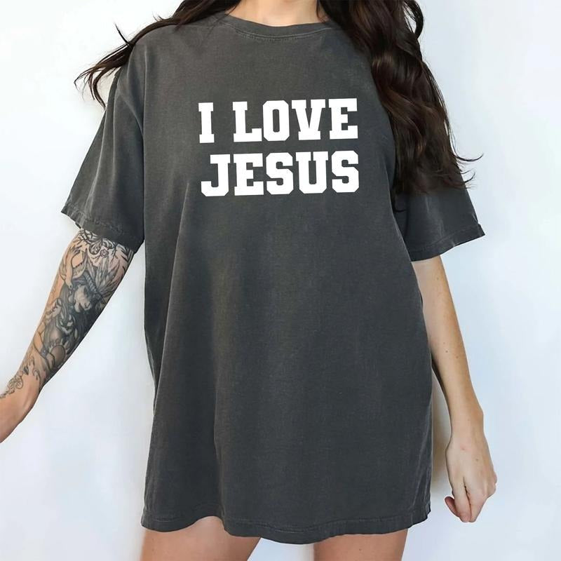 MAPTEES I Love Jesus Comfort Colors Shirt, Faith Based T-shirt, Love Like Jesus Graphic Tee, Religious Clothing,...