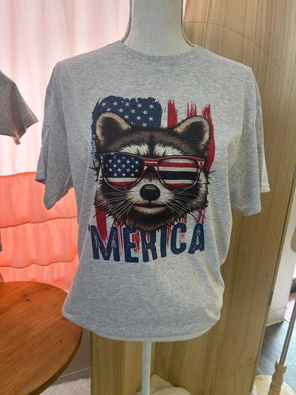 MERICA Raccoon Shirt - Trash Panda Tee - Red White and Blue - Fourth of July Hoodie, Sweatshirt | HypeDripTees.com