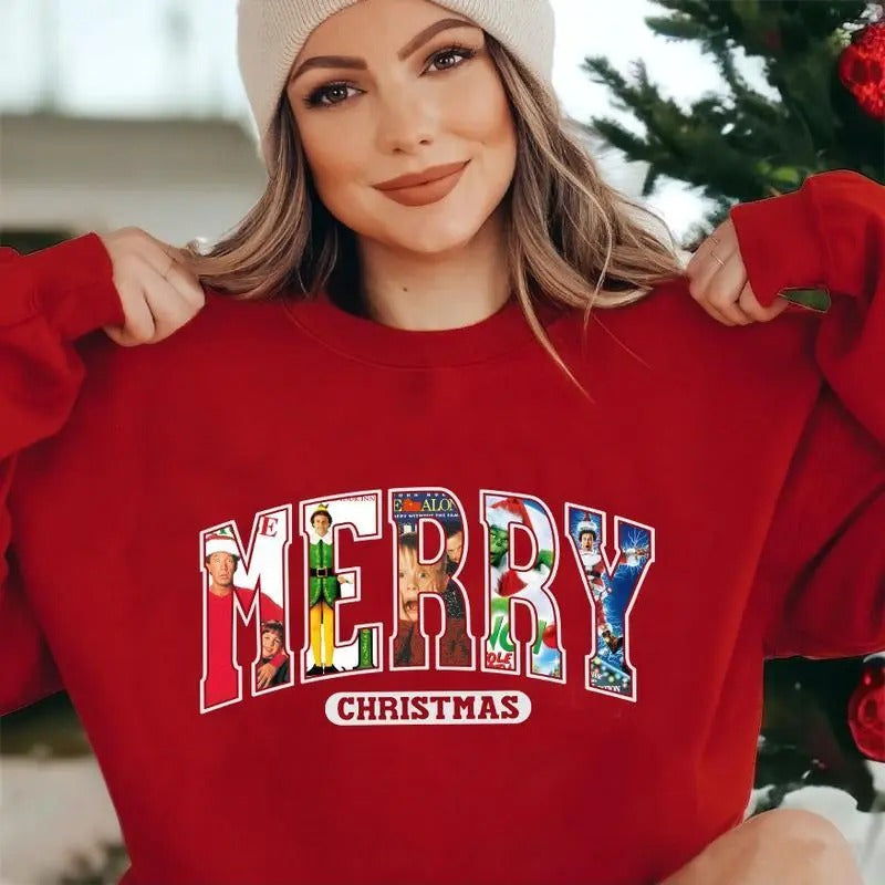 MERRY Christmas 90s Movies Shirt, Christmas Sweatshirt, Hoodie, T