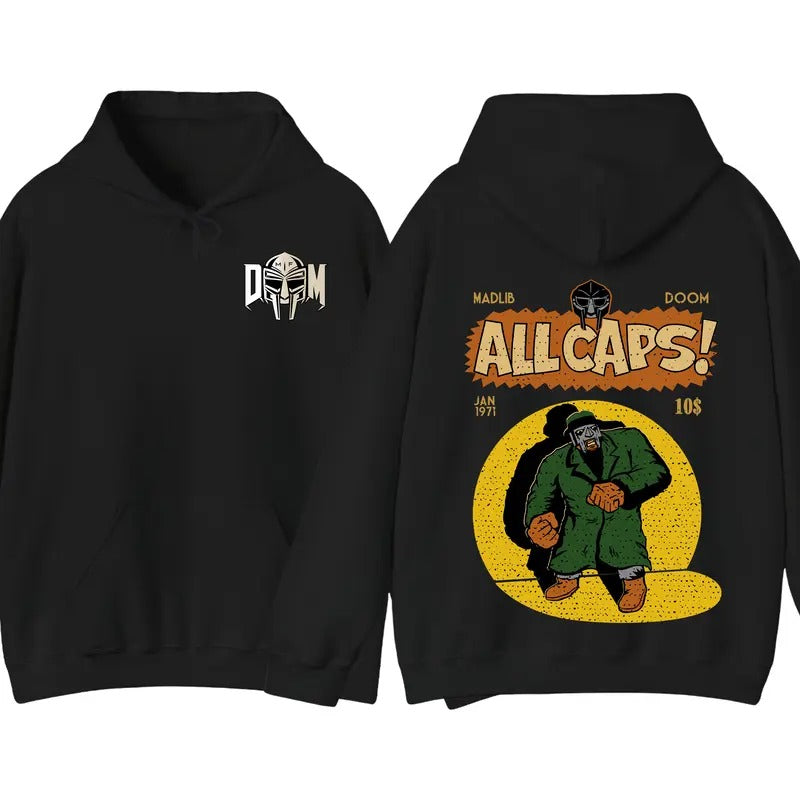 MF Doom Madlib All Cap Hoodie, Rap Music Sweatshirt, Madvillain Metal Tee, Gift For Music Lover | HypeDripTees.com