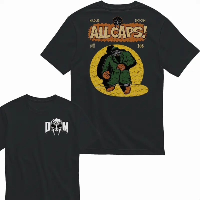 MF Doom Madlib All Caps 2 Sides T-Shirt- Unisex Style, 100% Cotton - Menswear Hoodie, Sweatshirt | HypeDripTees.com