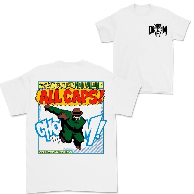 MF Doom Madlib All Caps 2 Sides T-Shirt, For Women, For Men Hoodie, Sweatshirt | HypeDripTees.com