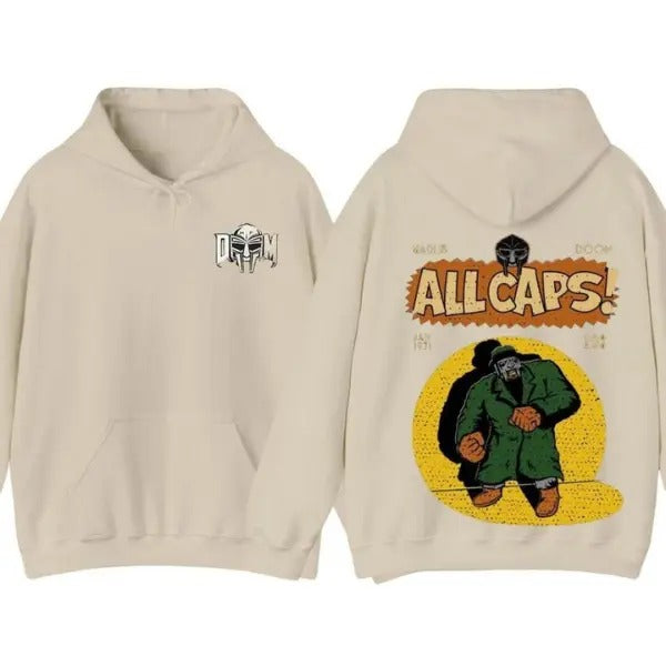 MF Doom Madlib All Caps T-Shirt, Hoodie, Retro Hip-Hop Graphic Tee, Rap Music Merchandise, Unisex Streetwear Apparel...
