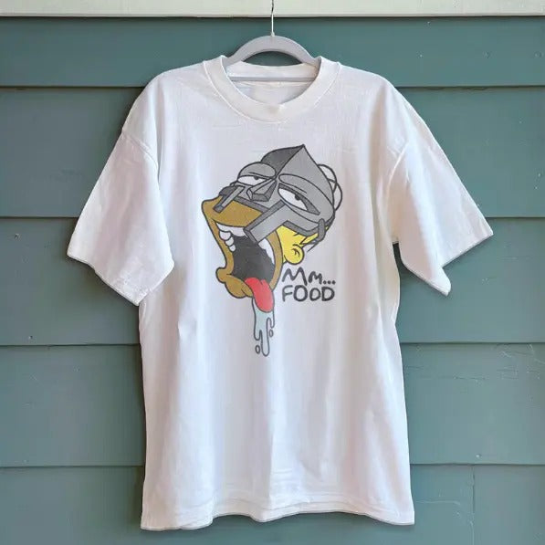 MM... F00D - PREMIUM WHITE T-SHIRT, The Simpsons Cartoon Shirt, MF Doom Shirt, Film tee, Unisex T-Shirt, Gift For Men...