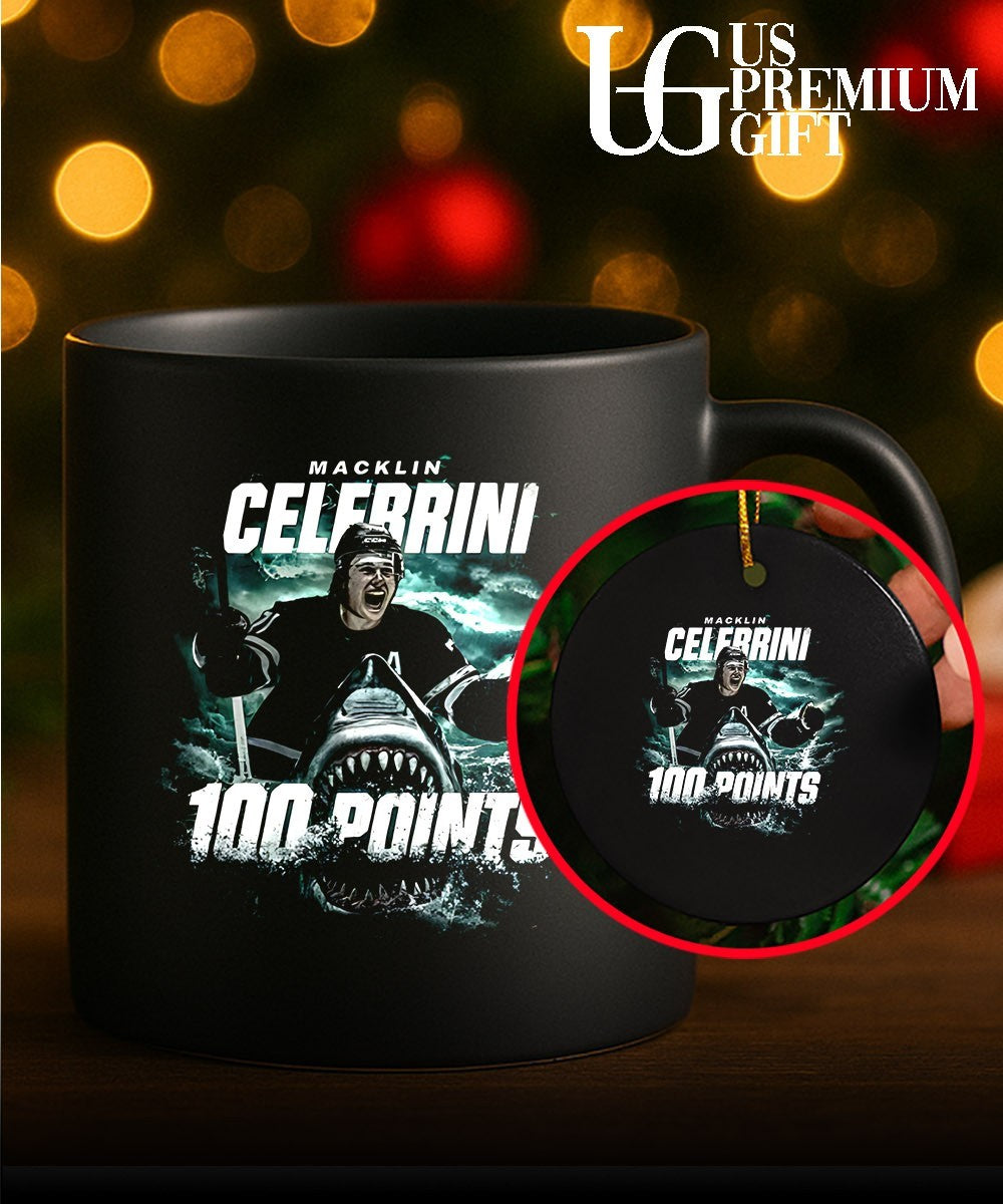 Macklin Celebrini 100 Points San Jose Sharks hockey shirt
