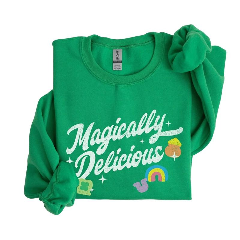 Magically Delicious Sweatshirt, Funny St Patrick's Day Crewneck T-Shirts, Hoodie | HypeDripTees.com