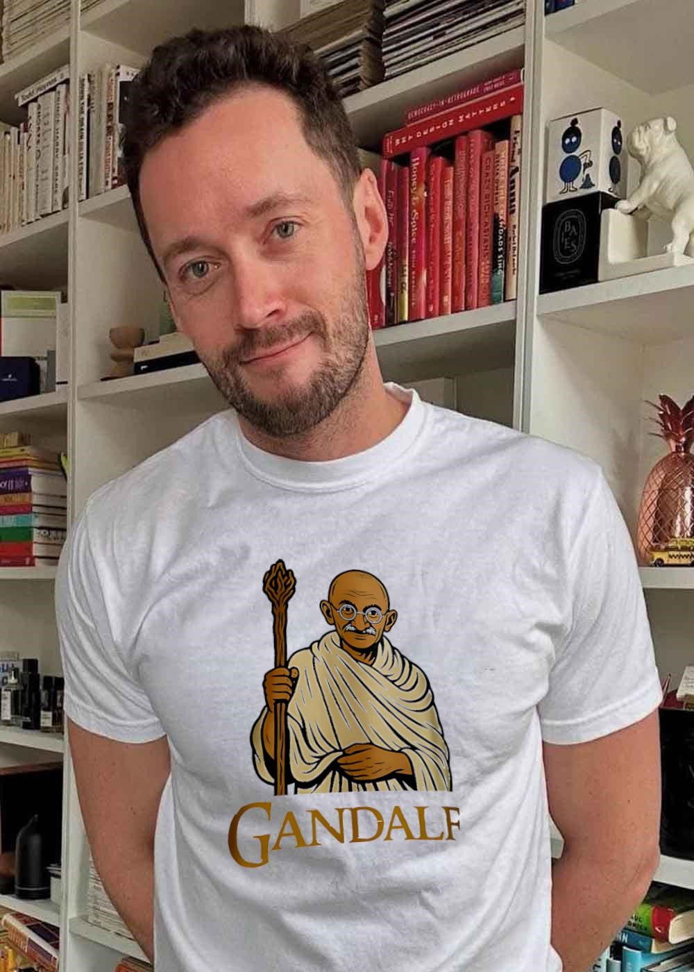 Mahatma Gandhi Wizard Staff Gandalf T-Shirt