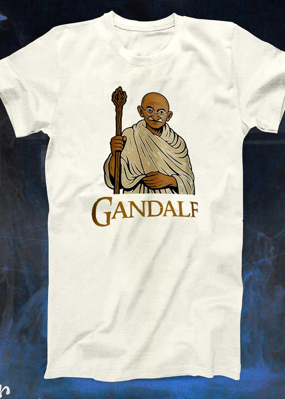 Mahatma Gandhi Wizard Staff Gandalf T-Shirt