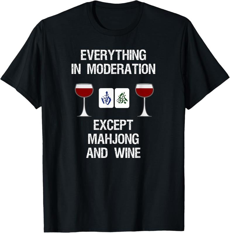 Mahjong T-Shirt - Funny Wine Moderation T-Shirt Hoodie, Sweatshirt | HypeDripTees.com