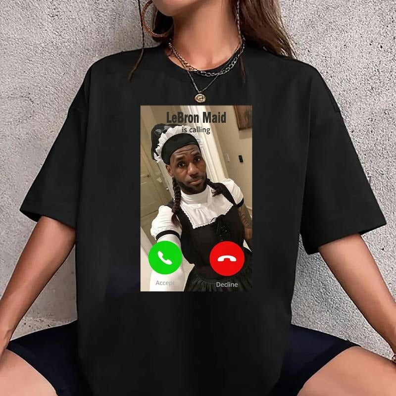 Maid Lebron is calling Shirt, Funny Gift Idea For Friends Hoodie, Sweatshirt | HypeDripTees.com
