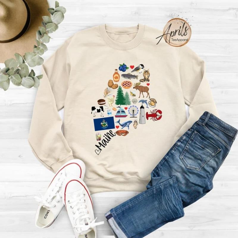 Maine Sweatshirt, Maine Hoodie, State Shirt Classic Fashion | HypeDripTees.com